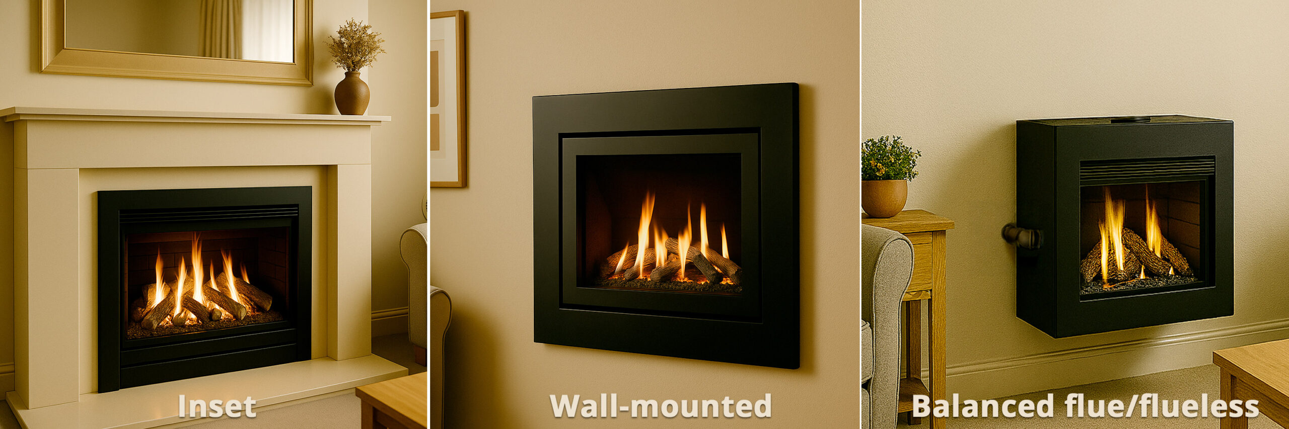 Types of Gas fireplaces we install – TP Gas Services